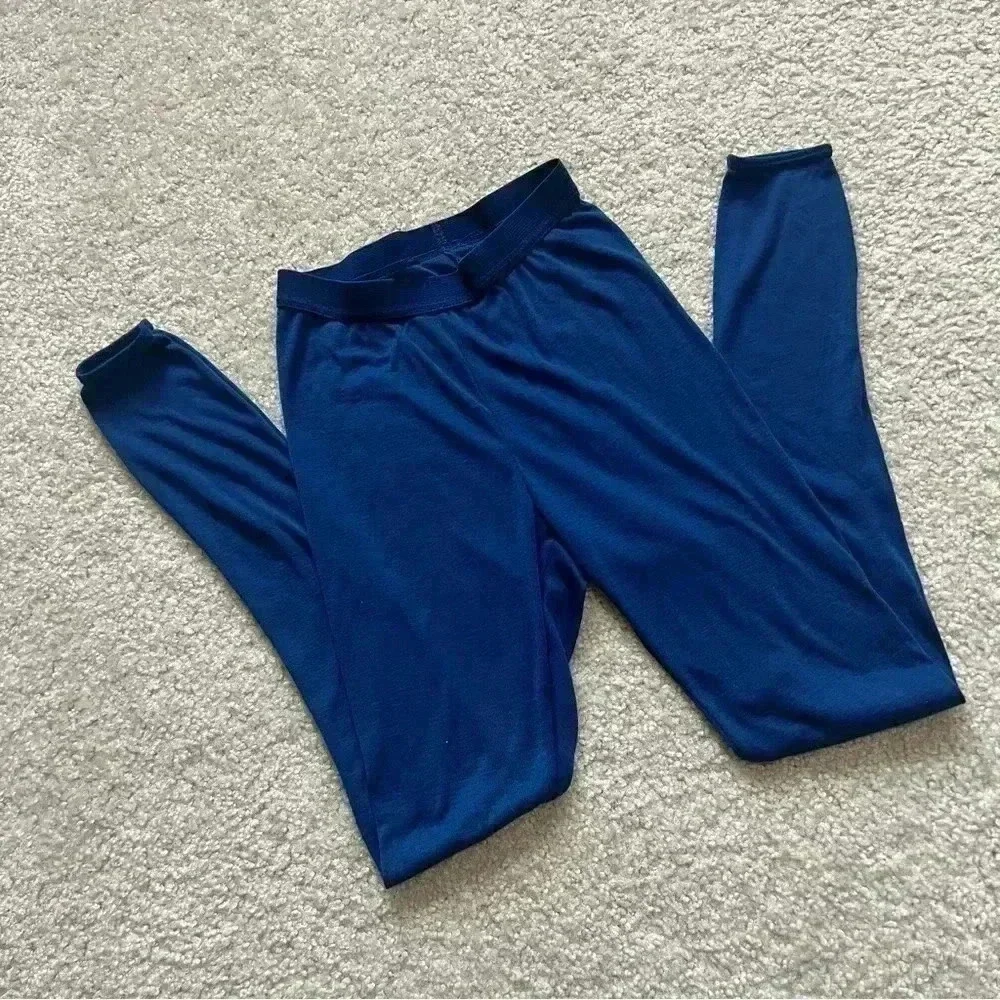 Patagonia Capilene Base Layer Leggings Blue Wm Sz Small Light Weight Polyester